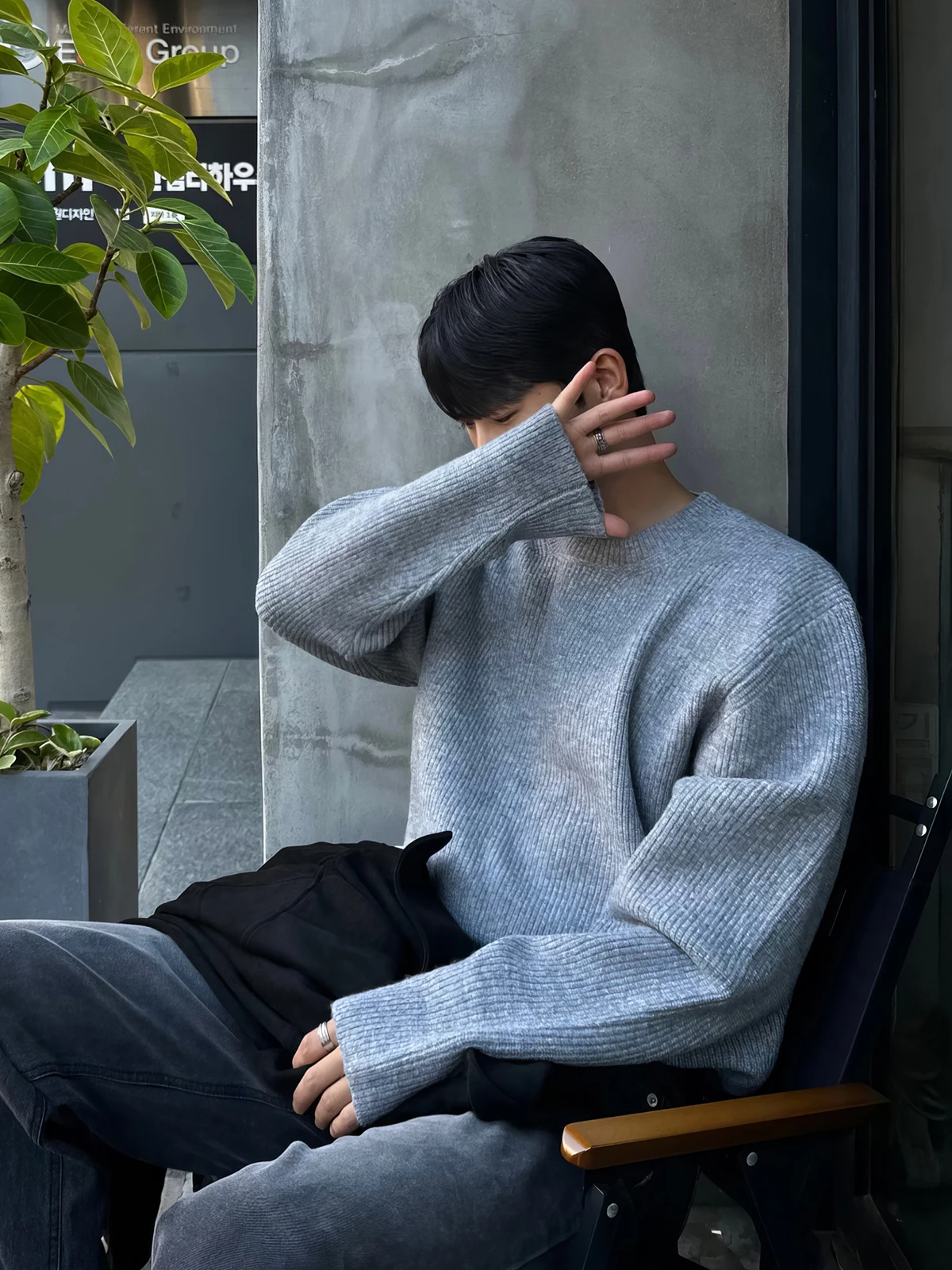 

Red round Ne Knitwear for Men Casual Dongdaemun Sle Warm Wool Sweater Spring Autumn Korean System Lazy Sle Youth Faion