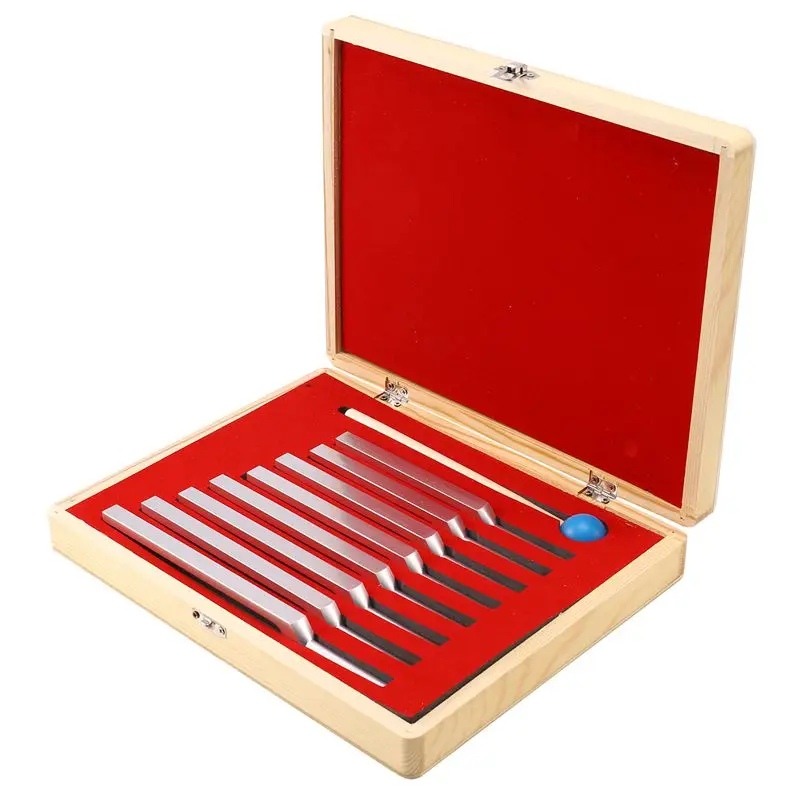 Tuning Fork Set 8Pcs Healing Sound Vibration Therapy 256Hz 288Hz 320Hz 341Hz 384Hz 426Hz 480Hz 512Hz Aluminum