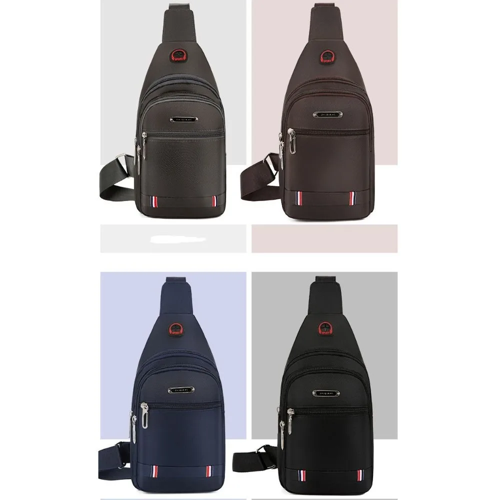 Casual Oxford Cloth Men Messenger Bags USB Charge Port Rectangle Sling Chest Bag Black Blue Grey Brown Men Crossbody Bag Travel