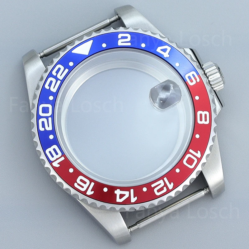 Casing jam tangan menyelam 40mm, untuk Seiko Nh35 Nh36 Nh34/38 Eta2824 Miyota 8215 gerakan 28.5mm Dial hitam merah GMT Bezel