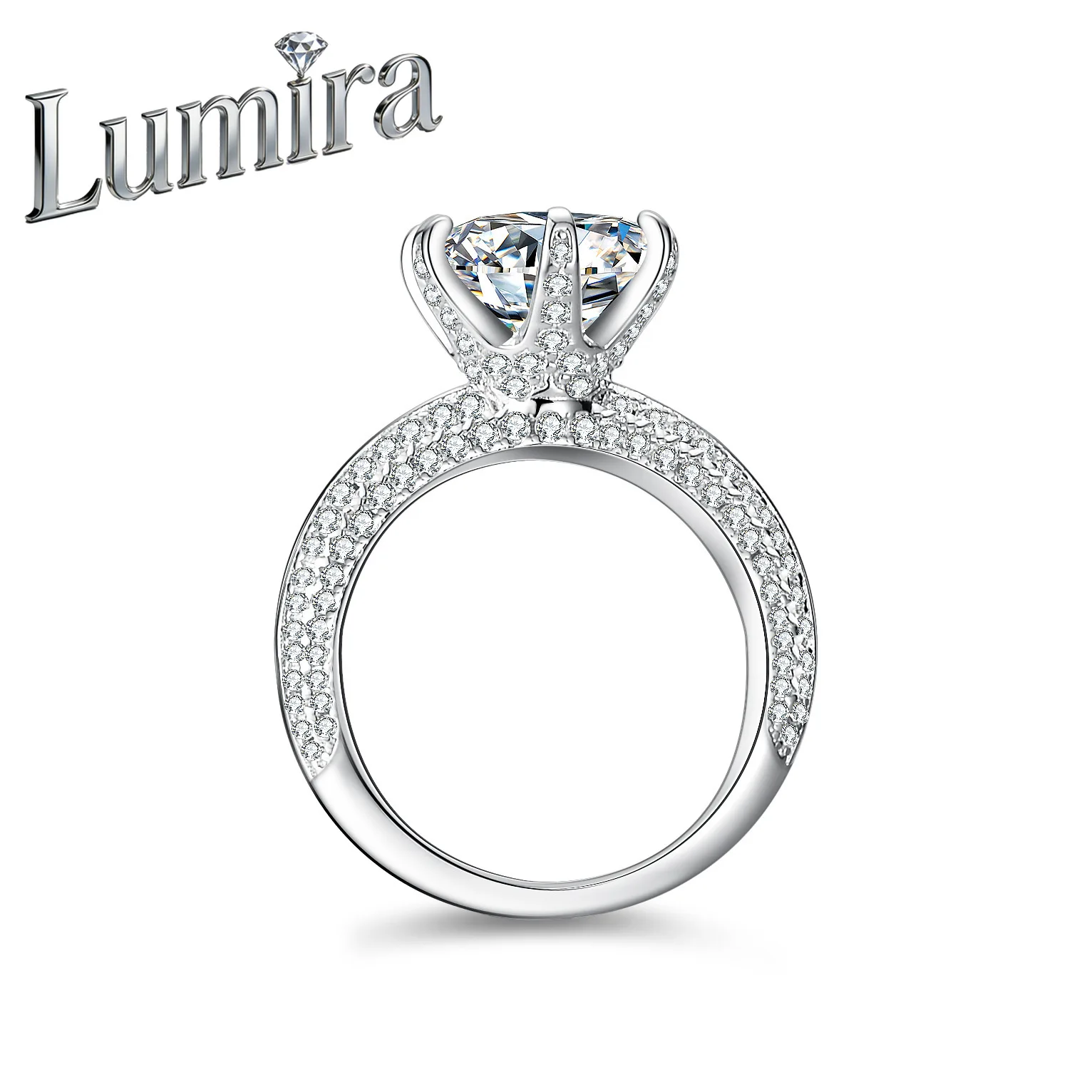 

Кольцо Lumira Platinum PT950 с ультра-роскошным муассанитом для женщин, 2-3 карата, высококачественное кольцо с раздельным оправлением