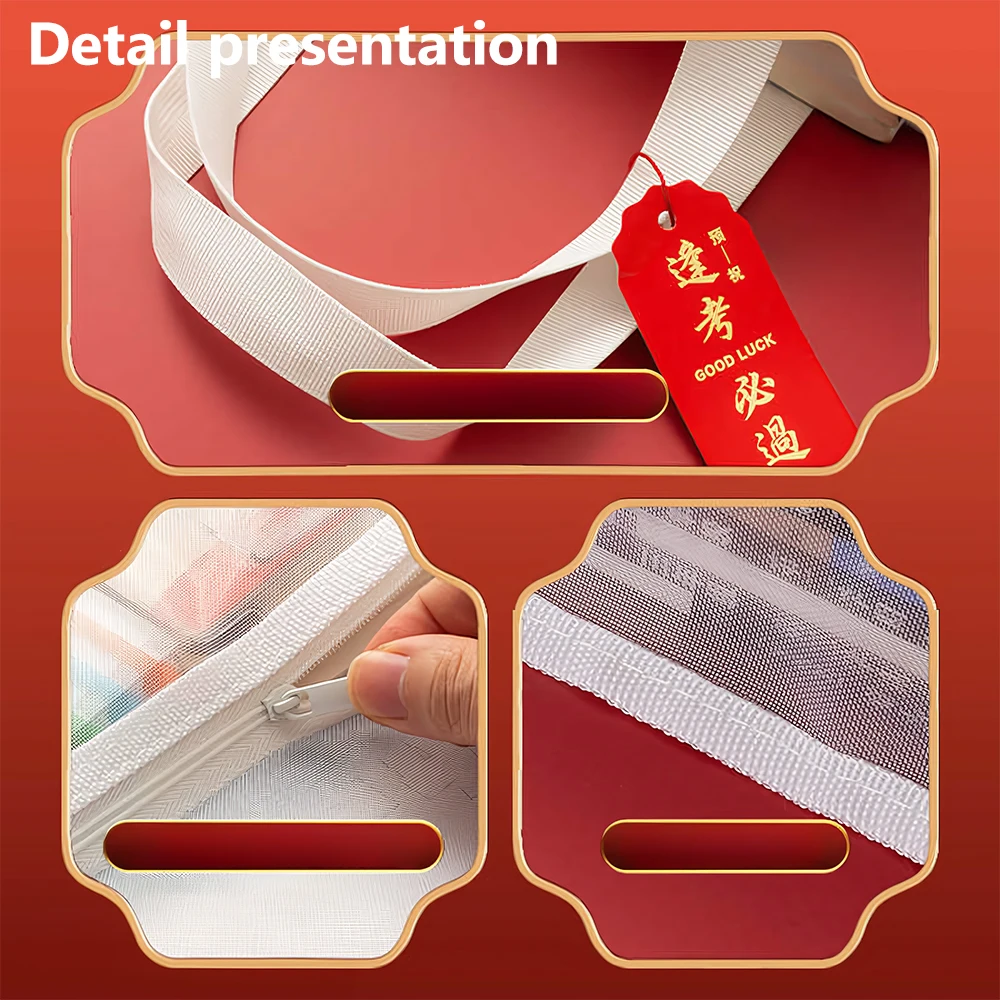 M&G Handbags Large Capacity Handbag Abrasion Resistant Folding Storage Bags Transparent Diamond Mesh Bags for Students