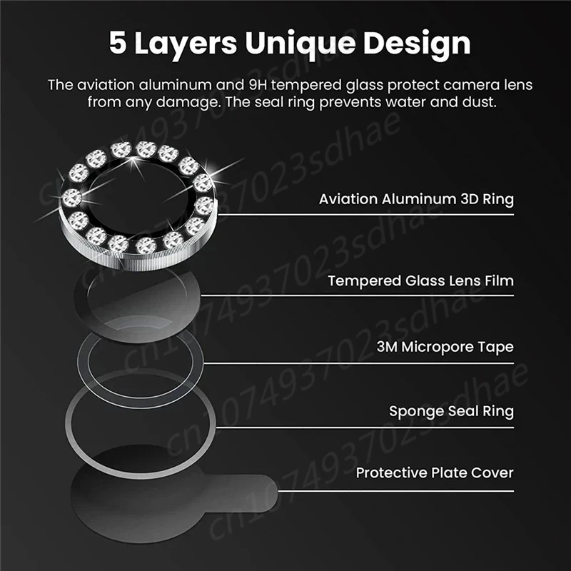 Bling 3D Diamond Metal Camera Ring Protector for Samsung Galaxy A55 A35 A54 A34 A24 5G Alloy Lens HD Tempered Glass Protect Cap