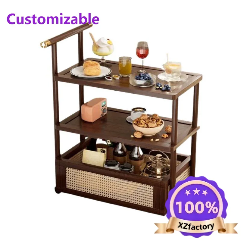 Factory Direct 2026 Top RatedMobile coffee table side table living room side cabinet pull rod sofa