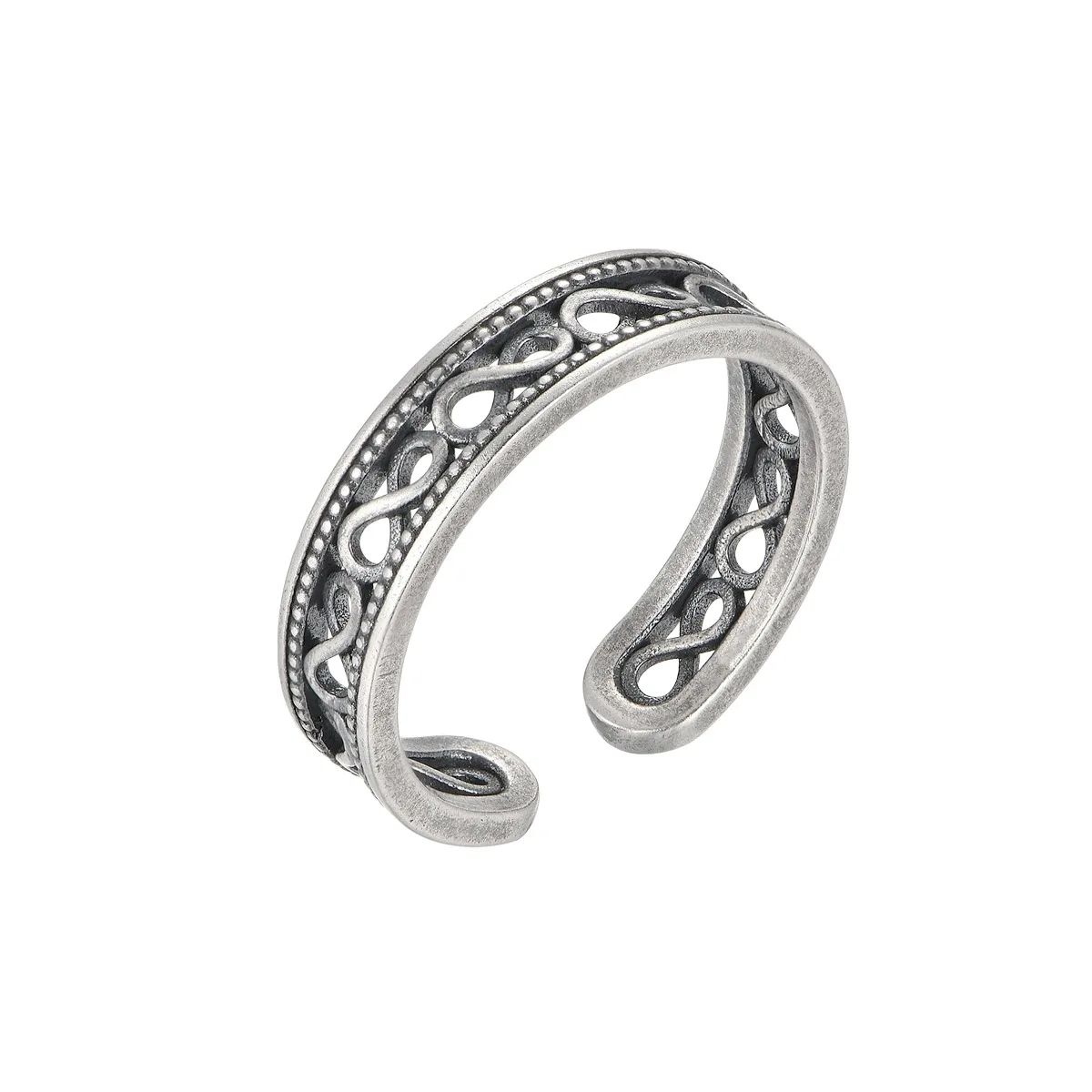 

Buyee 925 Sterling Silver Female Ring Elegant Carved Patterns Open Ring Finger for Women Men Fashion Party Fine Jewelry Circle