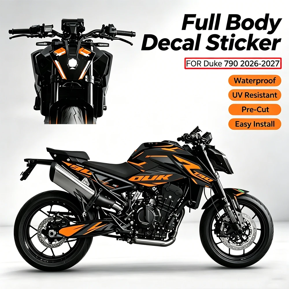 FOR Duke790 Full-body protective decal kit FOR Duke 790 2026-2027 Waterproof and scratch-resistant Paint protection stickers
