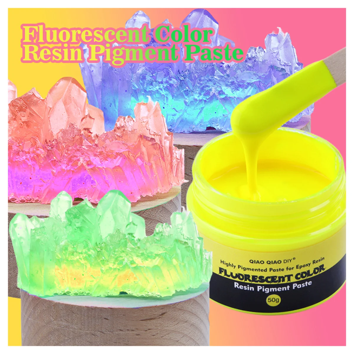 10-Color Fluorescent Epoxy Resin Pigment Paste, 50g/1.76oz Concentrated Epoxy Dye Paste, High Concentration for Resin Art,