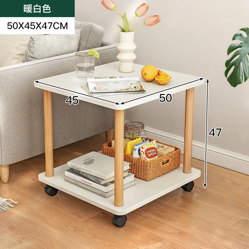 Sofa Side Table Movable Cabinet Simple Modern Bedside Living Room Pantry Mobile Small Table image 3