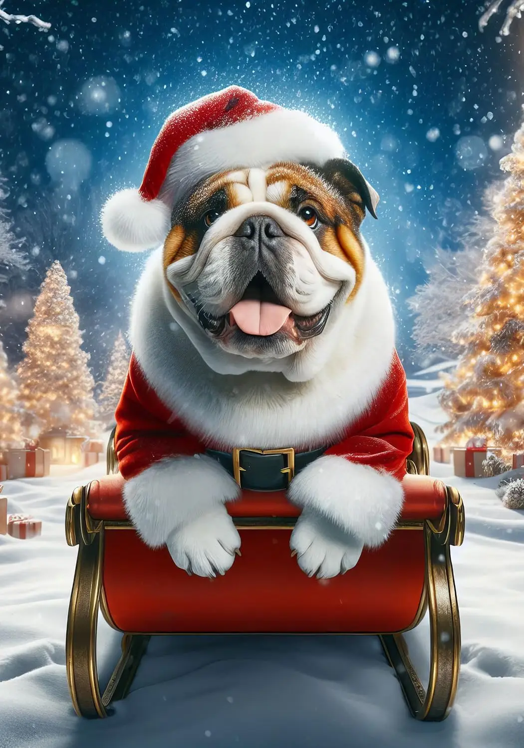 Bulldog Tan and White - Best of Breed DCR Christmas Garden Flag