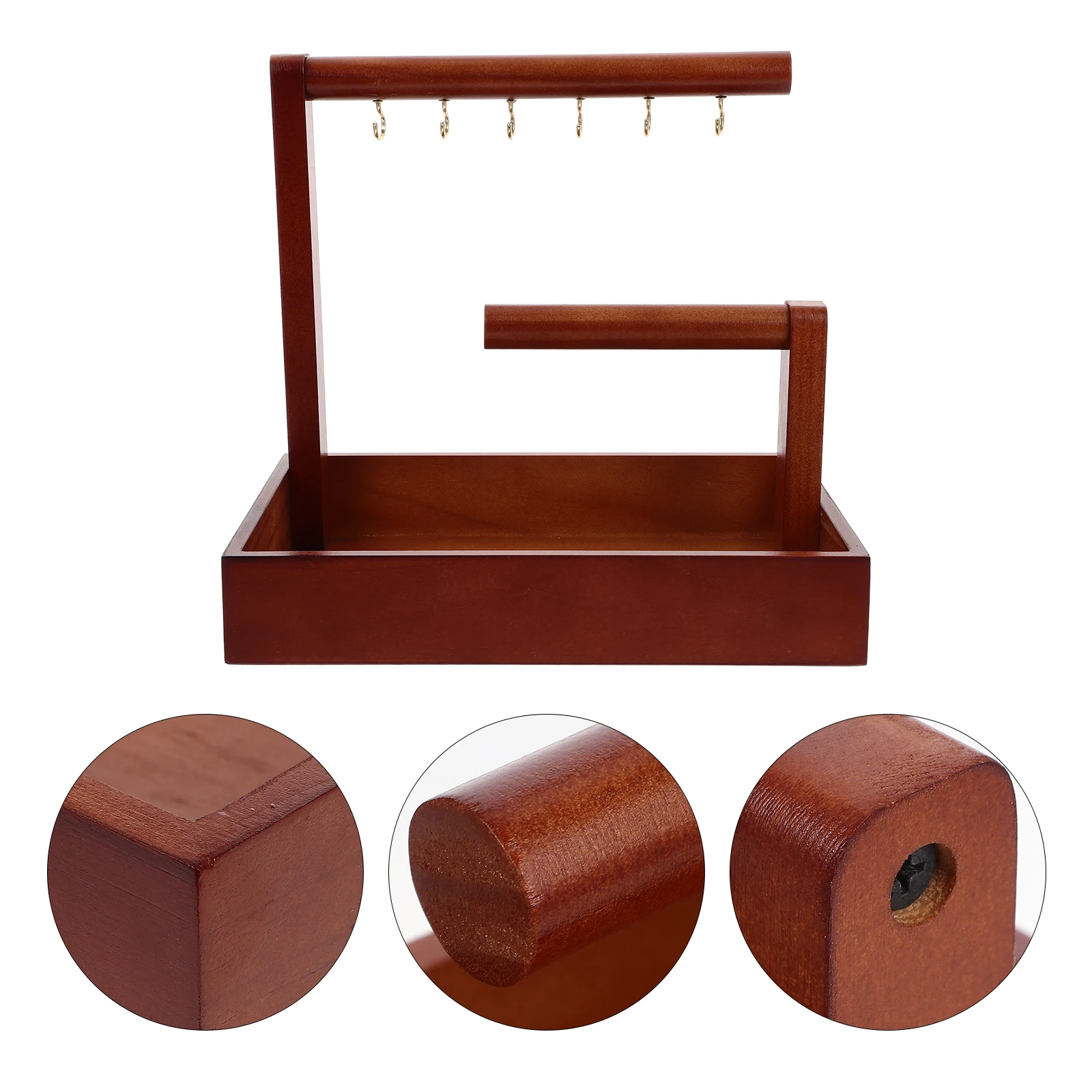 

Bangle Rack Bracelet Display Stand Jewelry Organizer Storage Rack Tray Retro Desktop Hardwood Non-Deforming Durable Structure