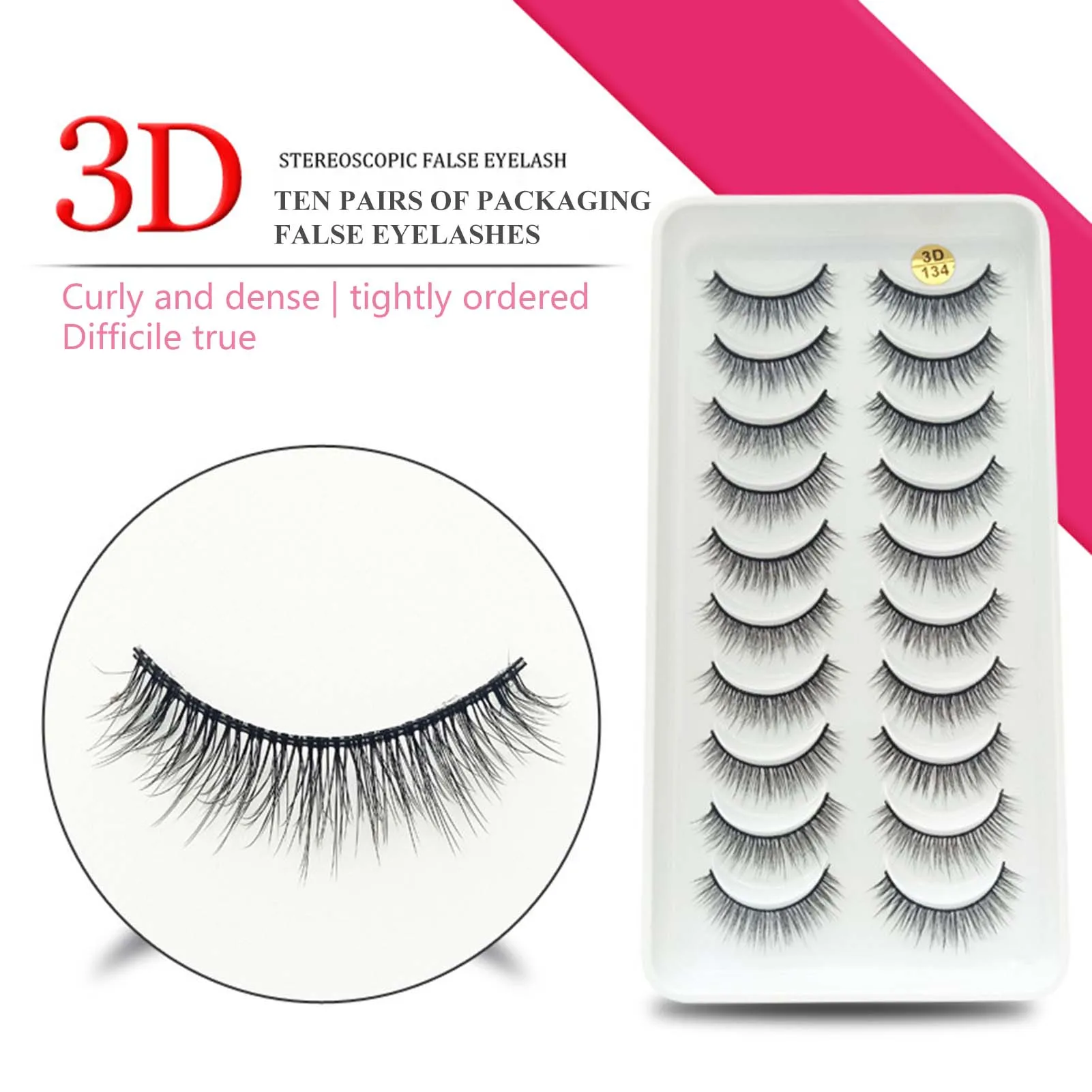 

10 Pairs of Simulation Daily False Eyelashes Well Bedded Lengthening Wisps Lashes for Women and Young Girls