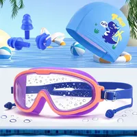 Fanceey Children's Swimming Goggles with Swim Caps Large Frame Anti-fog Waterproof Kids Boys Girls Diving Glasses Pool Accessory