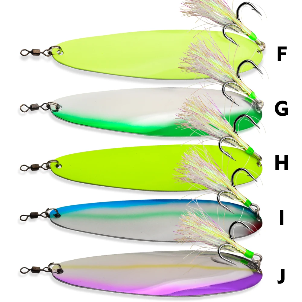 Proberos Vertical Jigging Lure 1PC Künstlicher, realistischer 3D-Fischaugen-Köder aus hartem Metall in Löffelform für die Fischerei auf Meerbarsch und Wels – Detail 2