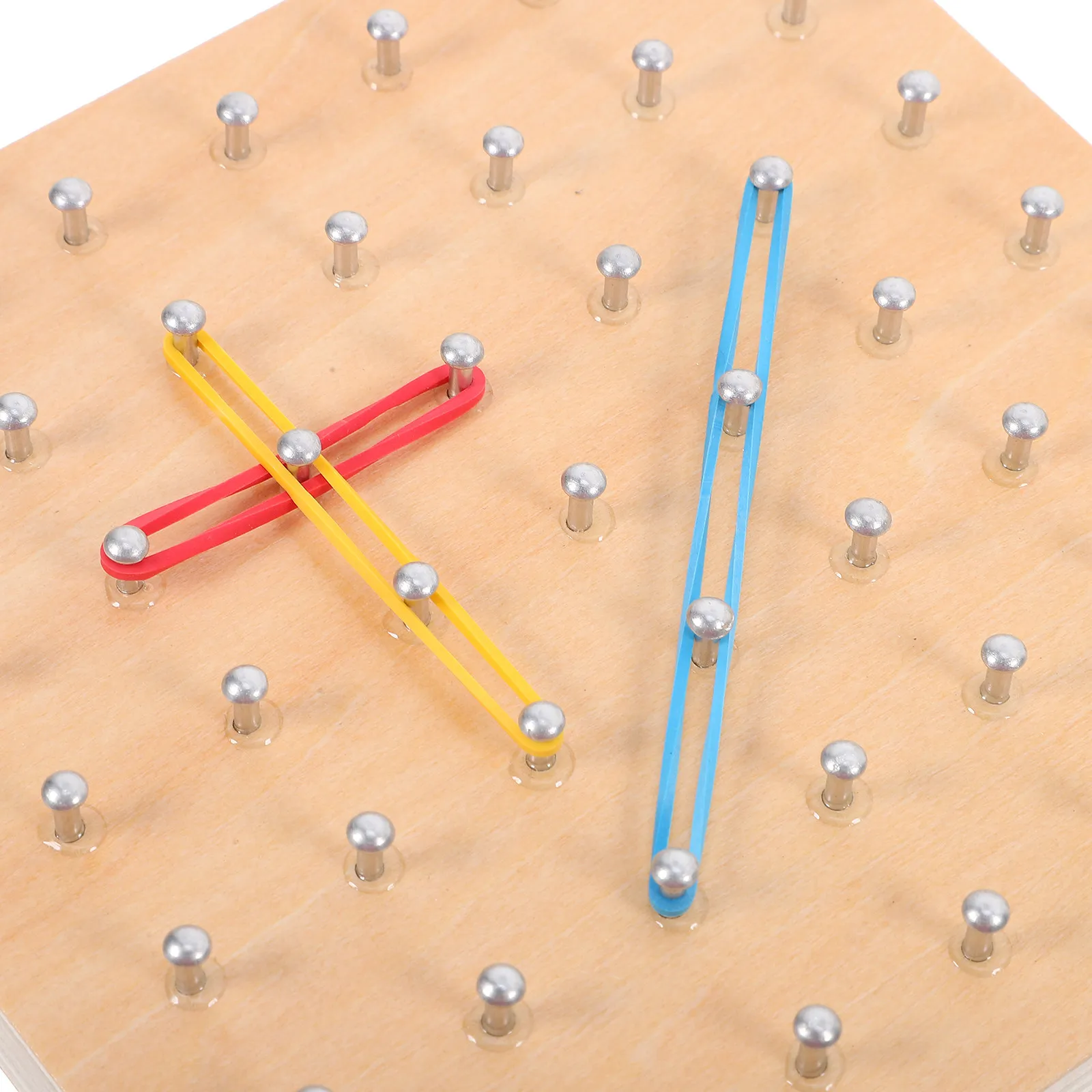 

1Set Wooden Geoboard Nail Board Smooth Surface Educational Geometric Shape Puzzle Parent Child Game Preschool Mathematical