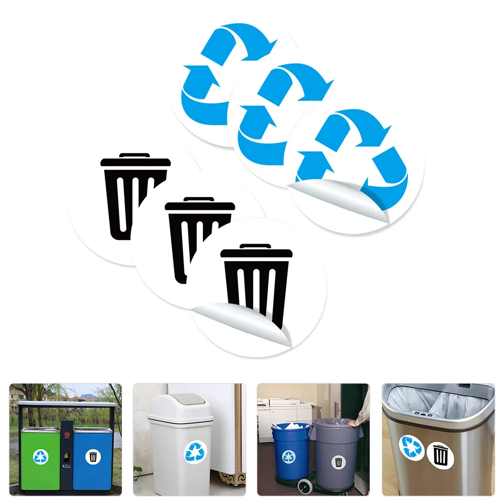 1 مجموعة تسميات تصنيف القمامة مقاوم للماء بولي كلوريد الفينيل ملصقات فرز النفايات ل سلة المهملات شارات مرفق المطبخ #6