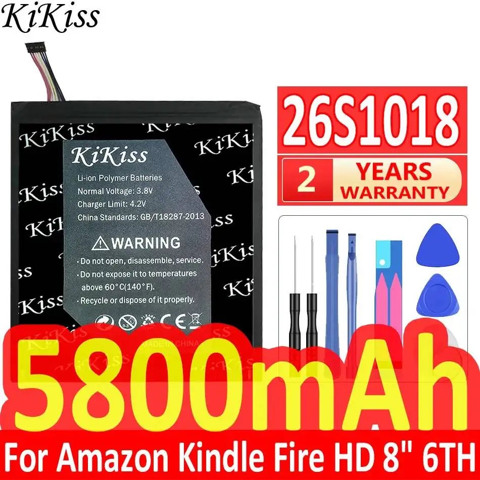 

26S1018 5800mAh Tablet Battery High-Efficiency For Amazon Kindle Fire HD 8 6TH Gen PR53DC MC-28A8B8 High Capacity