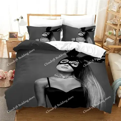 Fashion Sexy Girl Ariana Grande Bedding Set Boys Girls Twin Queen Size Duvet Cover Pillowcase Bed Kids Adult Home Textileextile0