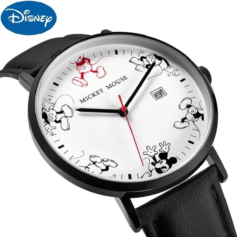 Disney For Mens Watch Mickey Mouse Cartoon Quartz Wristwatch Date Boy Children Student Luminous Waterproof New Relogio Masculino