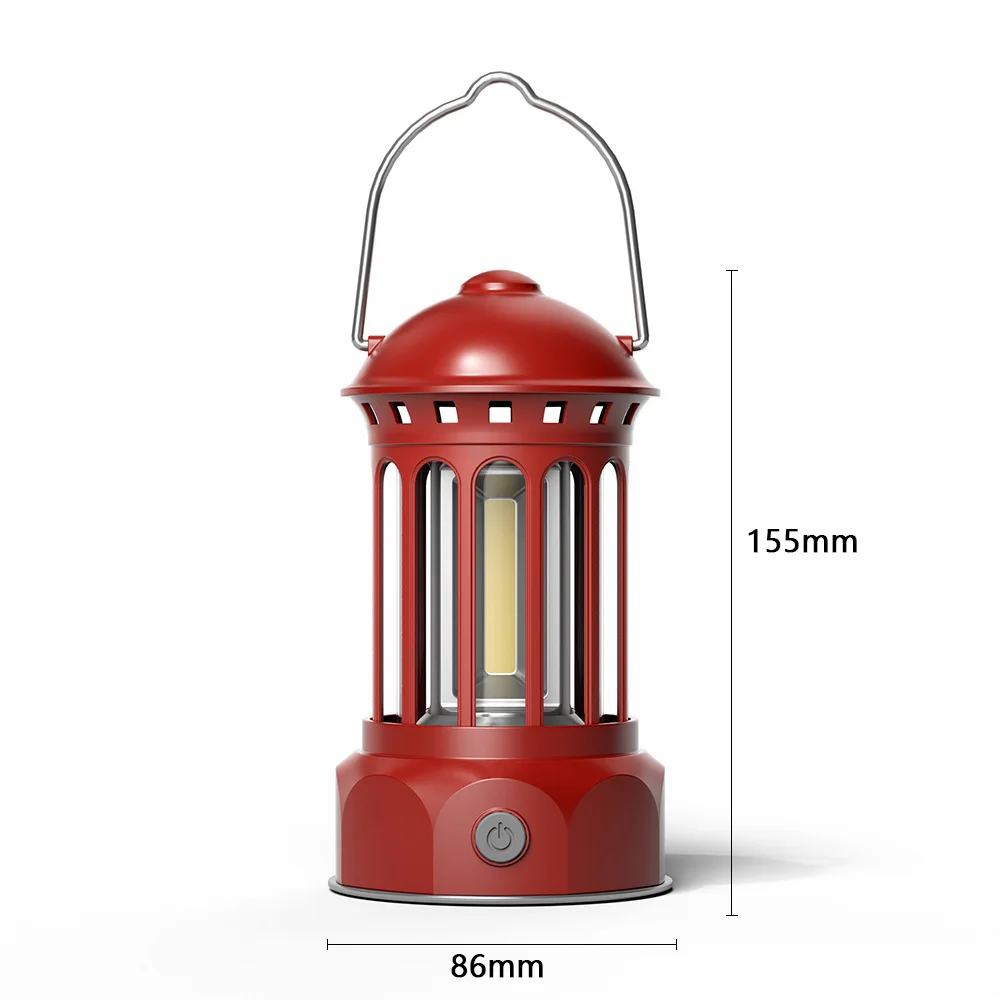 European Roman Column Outdoor Camping Light Waterproof Portable Hanging LED Tent Lamp USB Rechargeable Outdoor Atmosphere Light