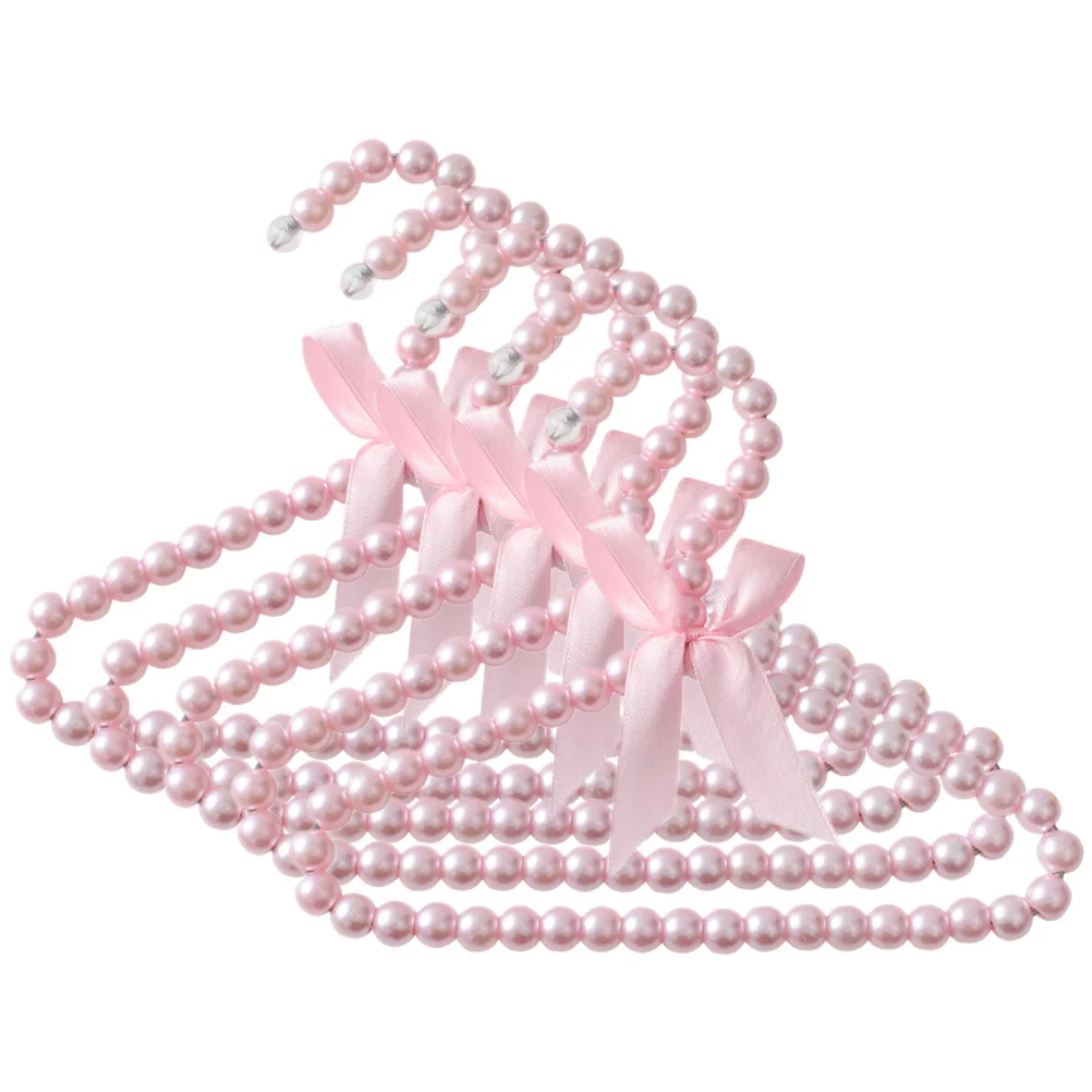 

5pcs Clothes Hangers Small Pearl Design Multi-Functional Baby Toddler Kids Closet Organizer Nursery Travel Home Bathroom