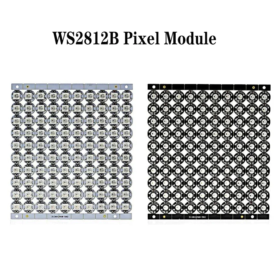 100/1000 4-Pin WS2812B LED Chip 5050 Smart RGB LED Pixel Module Black/White Heat Sink PCB Board DC5V