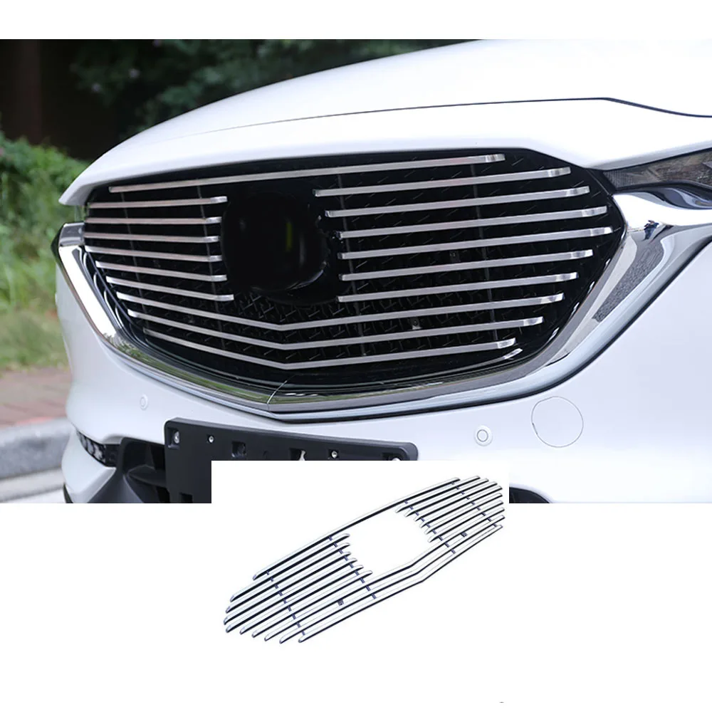 Car Sticker Body Protect Detector Trim Front Grid Grill Grille Parts Frame Hood For Mazda CX-5 CX5 2017 2018 2019 2020 2021 2022
