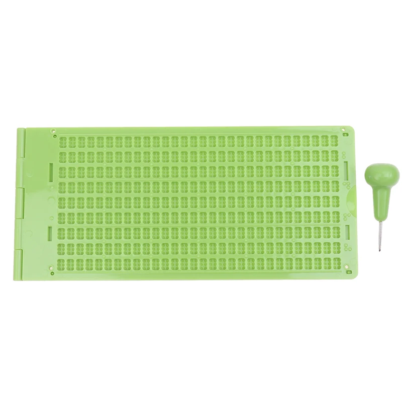 1 Set 9 Lines 30 Cells Practical School Plastic Portable Writing Slate With Stylus