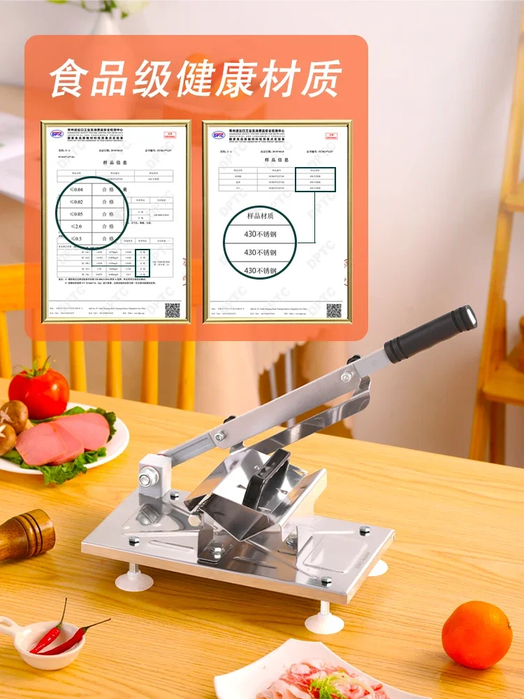 220V Royalstar Meat Slicer Manual Frozen Meat Cutter Home Commercial Beef Mutton Slicing Machine