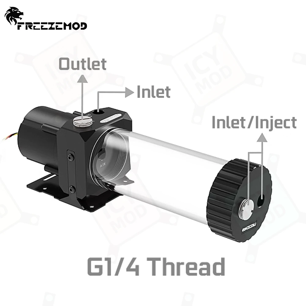 FREEZEMOD Цельный насос Резервуар для воды Водяное охлаждение Резервуар AIO OD 60 мм 12 В/24 В 260 мм/310 мм/360 мм Акриловая коробка ПК MOD PUB-SR1000