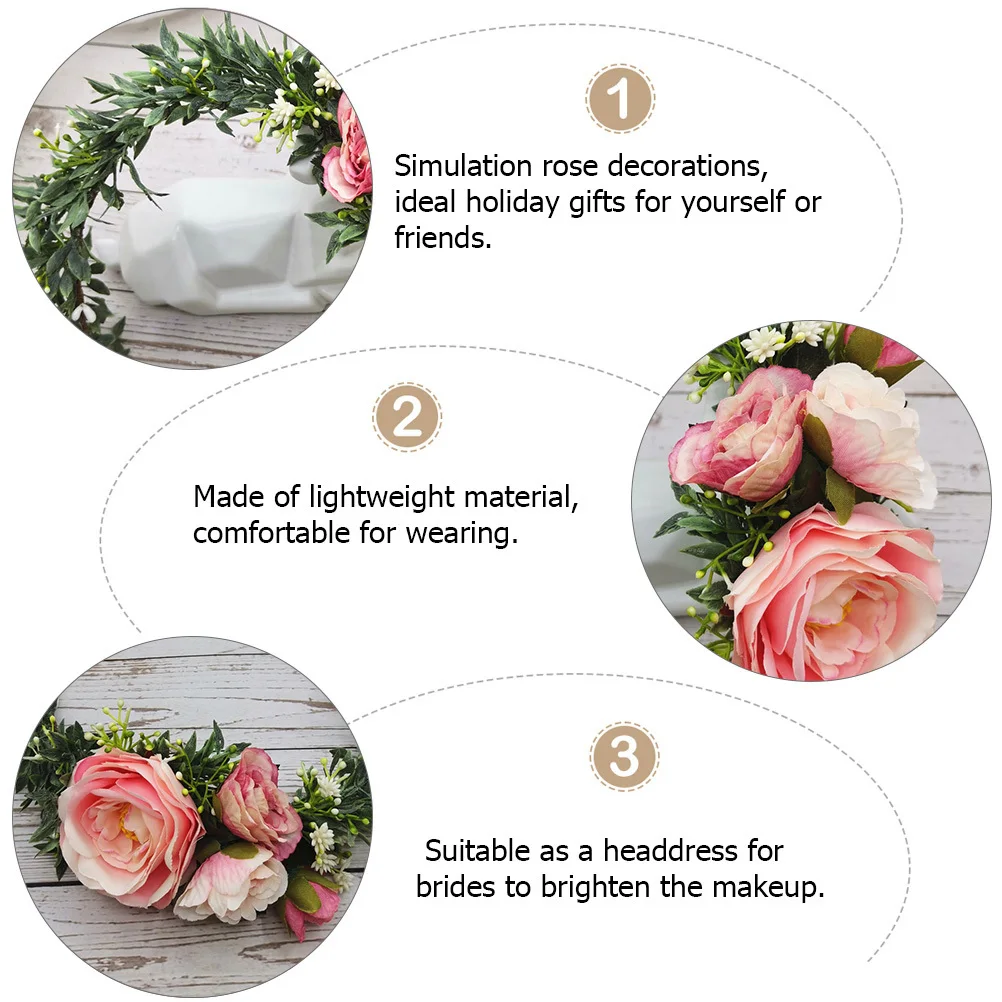 

1 шт., обруч для волос с искусственной розой, элегантная свадебная повязка на голову, украшение для волос подружки невесты, реквизит для фотосессии, поставка для фотосессии