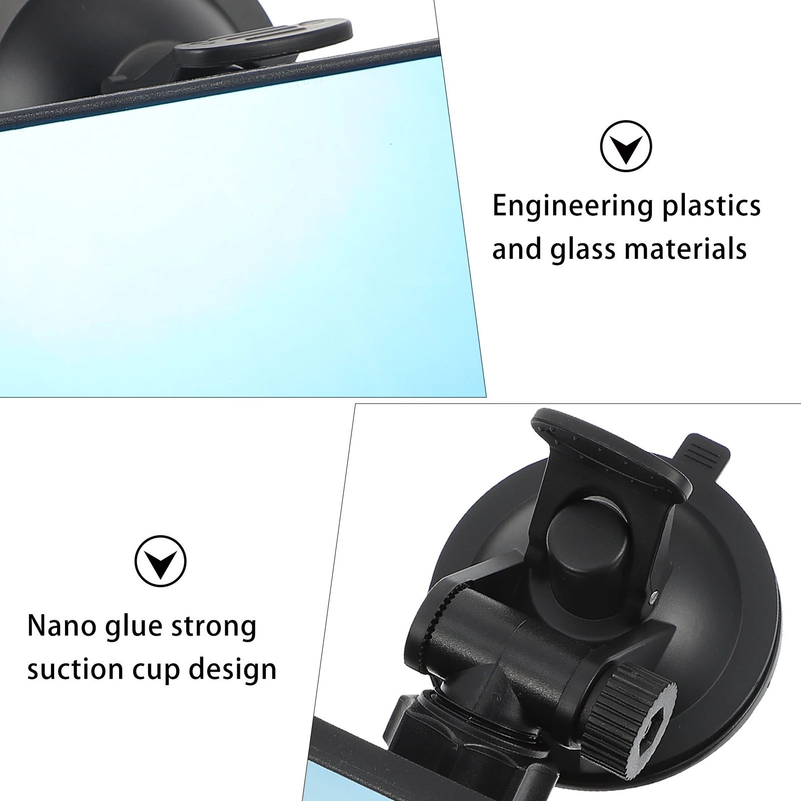 

1 View Car Rearview Mirror Strong Wide Angle High Definition Vehicle Safety Accessory Removable Glass