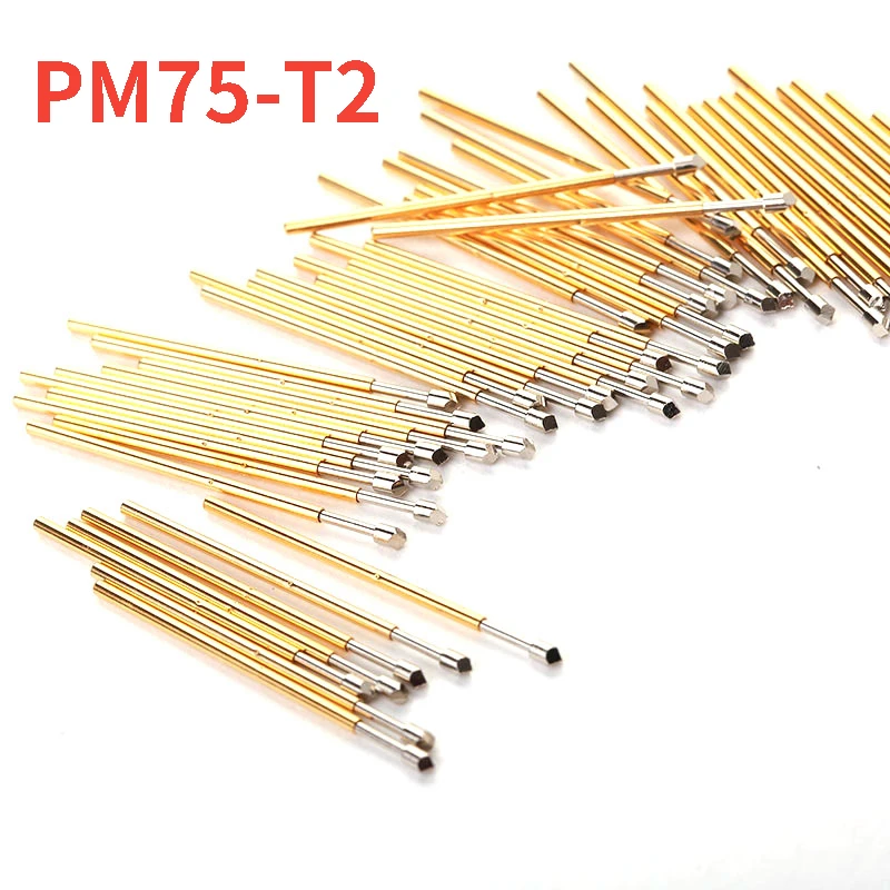 100PCS Spring Test Pine PM75-T2 Diamond Head Needle Tube Outer Diameter 1.02mm Needle Length 27.8mm for Circuit Board Testing