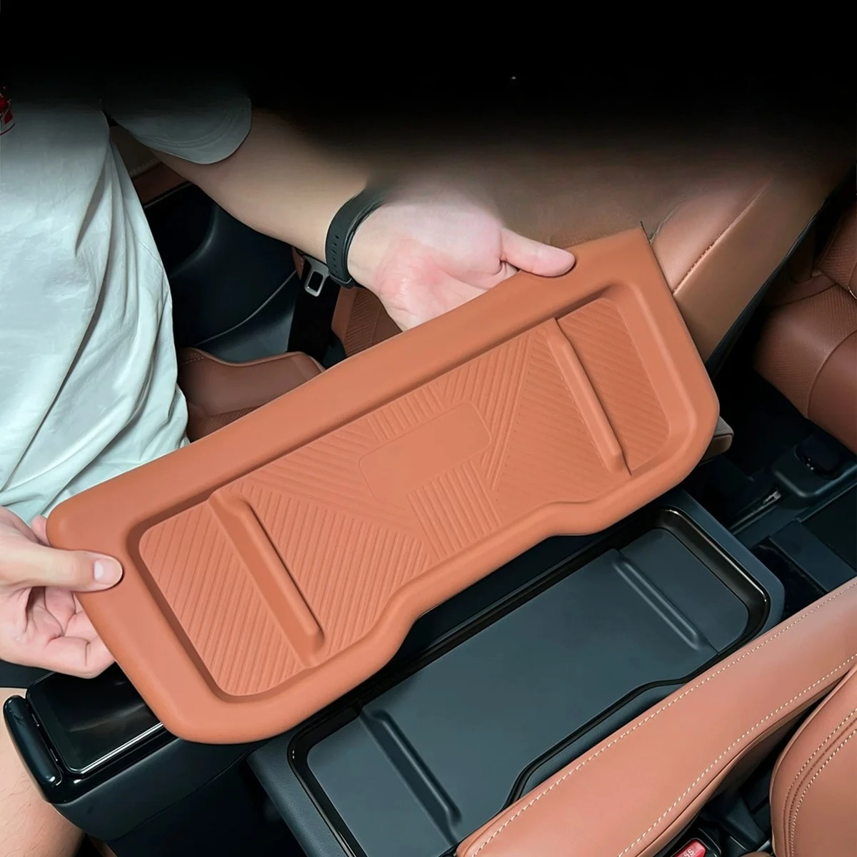 For Toyota Alphard 40 Series 2024 2025 Middle Seat Table Silicone Pad Anti-scratch Protective Mat Interior Accessories