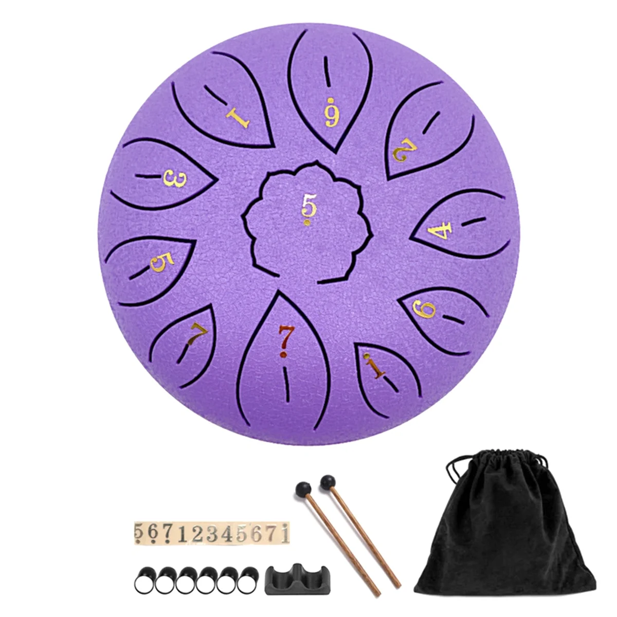 

Rain Drum for Outside, Steel Tongue Drum 11 Notes 6 Inches Chakra Tank Drum Steel Percussion Padded Mallets Purple