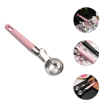 스테인리스 스틸 아이스크림 스쿠프 멜론 볼 거치대 메이커, 디저트 볼러, 미트볼 스푼 핑크, 22x48x25cm