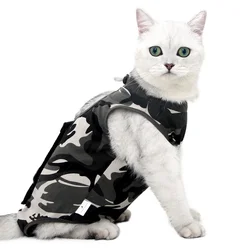 Pet Cat Weaning Cotton Clothes Surgical Post Surgery Onesie Clothes Licking Protective Cat Recovery Suit for Male and Female