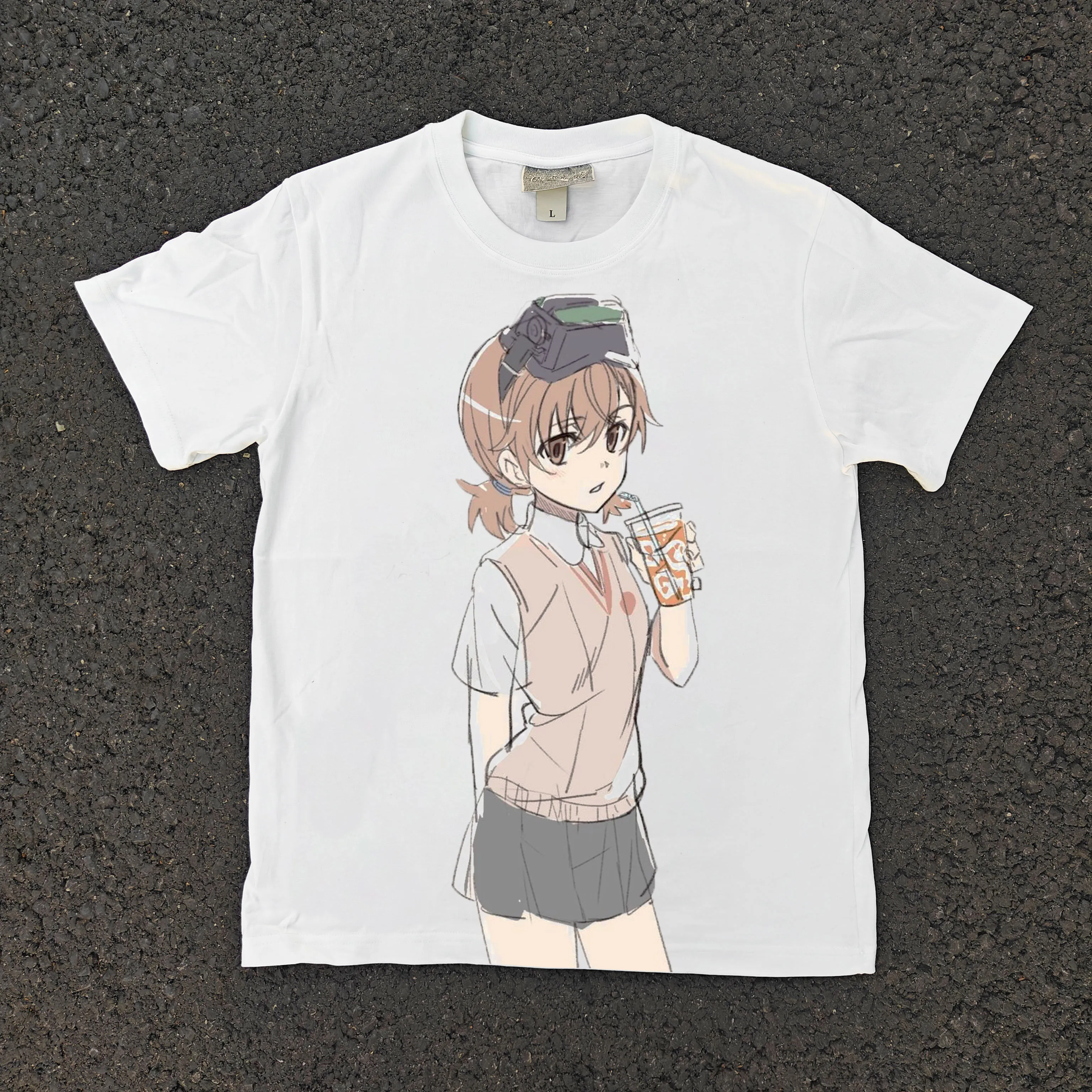 New Cute Direct-injection Anime Print Pure Cotton Short-sleeved Japanese Style Trendy Casual Unisex Style