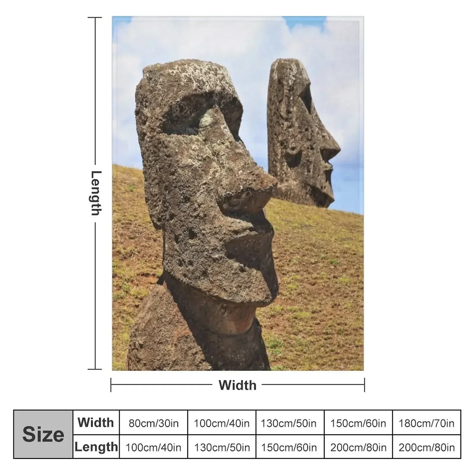 Moais at Rano Raraku - Rapa Nui - Easter Island Throw Blanket couch cozy soft plush fuzzy picnic outdoor blanket
