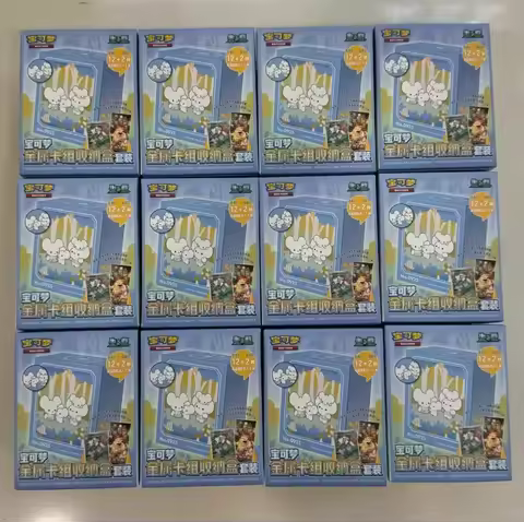 100%Original Pokemon Card PTCG Metal Card Group Storage Box Set Scarlet&amp;Violet Chinese Trading Cards Art Illustration Flash Card