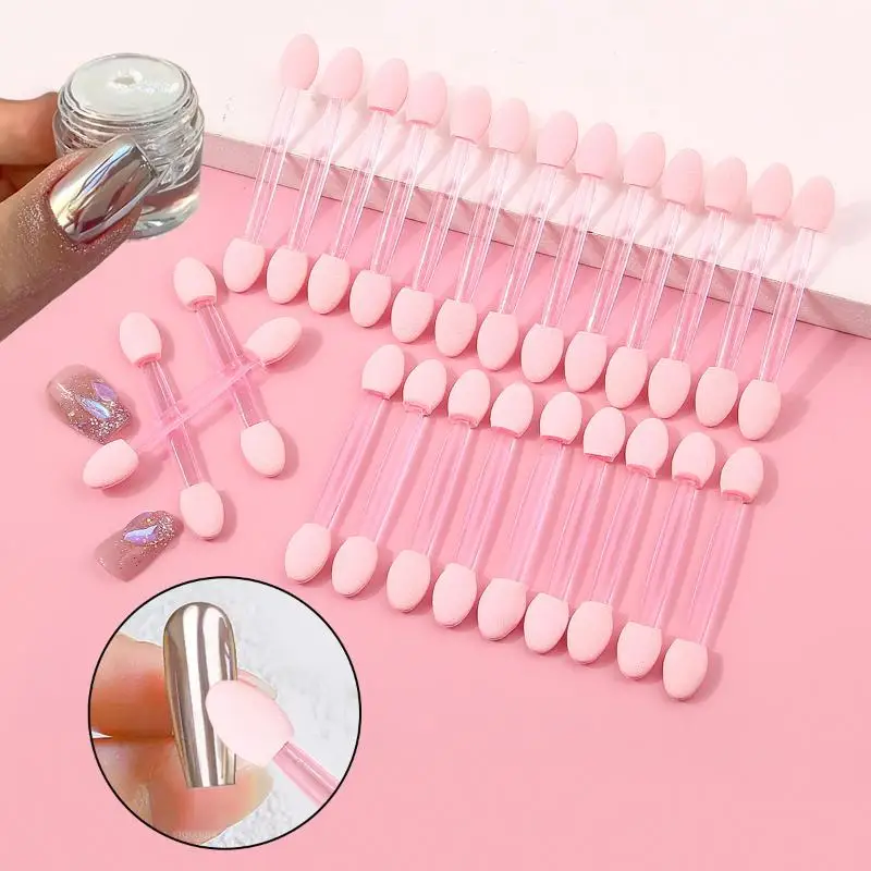 50/100pcs 6.4cm Double-headed Eyeshadow Stick Sponge Disposable Eyeshadow Brush Small Portable Beauty Makeup Tool Brush Head
