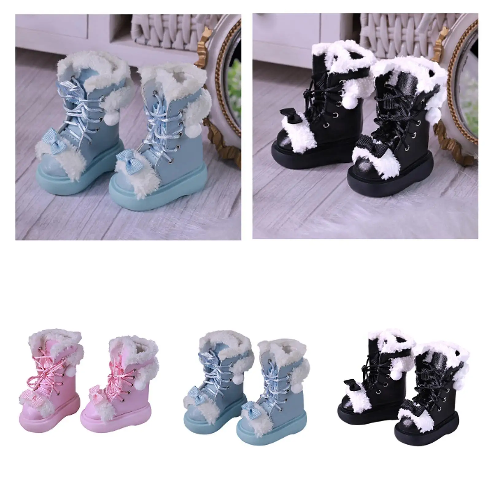 Winter Boots Educational Toy Stylish 1/4 Scale Doll Figure Shoes for Gift Party Favors Make Your Own Dolls DIY Coordination