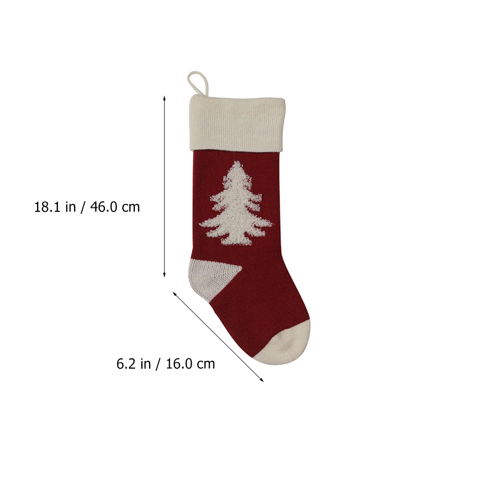 

1Pcs Christmas Tree Hanging Sock Chic Knitting Candy Gift Pouch Party Supplies Holiday Decor Christmas Decor Sock