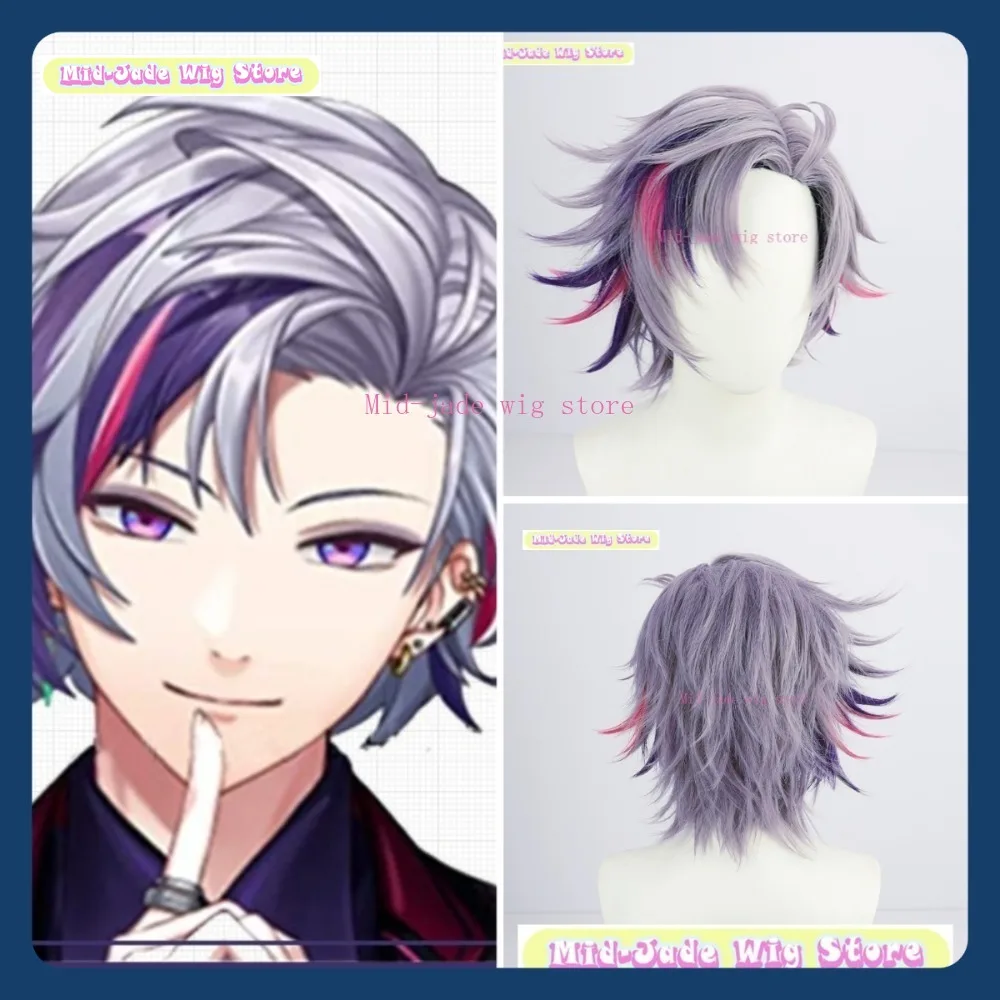 

Mid-jade Wig Store Nijisanji Fuwa Minato Nightclub Cosplay Wig Anime Game Role-playing Halloween Party Performance Wig