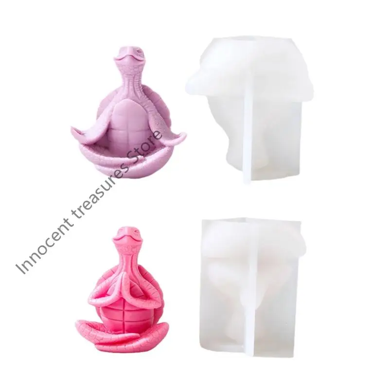 

3XUA Flexible Silicone Soap Mold Handmade Scented Mould Yoga Turtles Shaped Aromatherapys Mold Home Decorations
