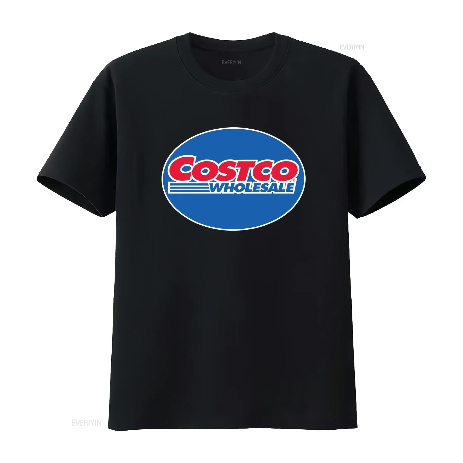 Costco Wholesale Store Men's Black T Shirt Size S to 5XL Official Logo Print Comfortable Fabric Perfect for Casual Wear
