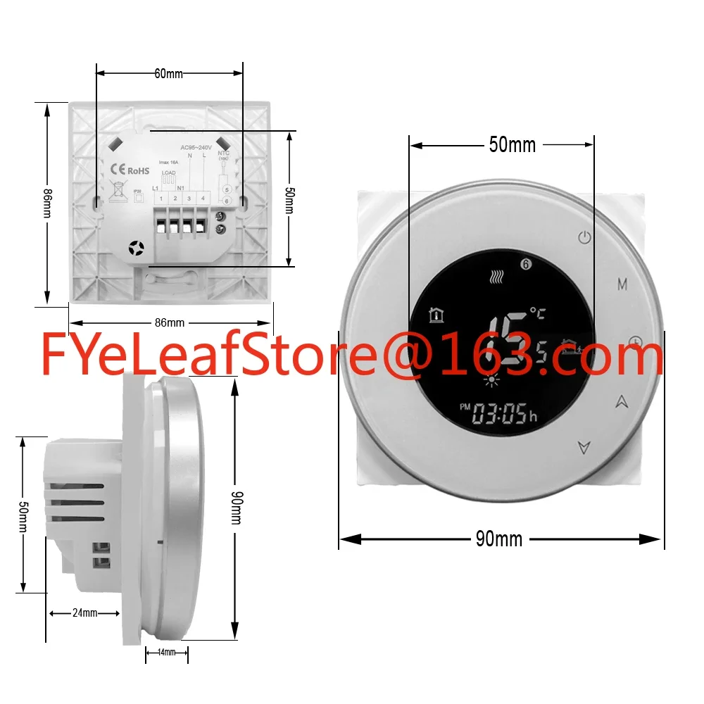 Smart WiFi Digital Thermostat for Gas Boiler Programmable Modern Design for Home and Hotel Floor Heating Systems