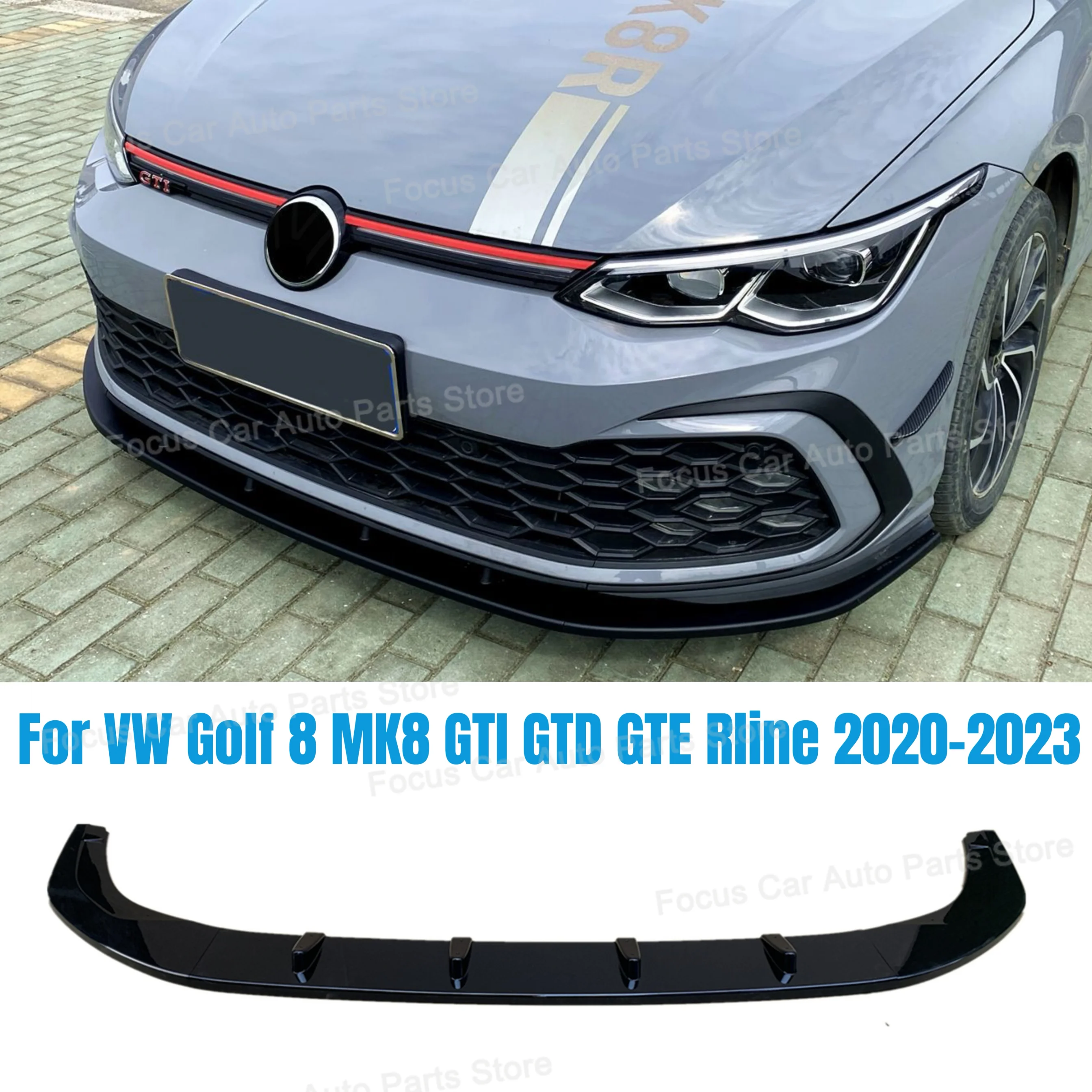 

Front Bumper Lip Spoiler Lower Side Splitters Guards Cover For Volkswagen VW Golf 8 MK8 GTI GTD GTE Rline 2020 2021 2022 2023
