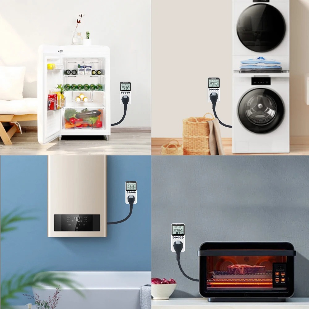 Medidor de energia ac digital wattímetro tomada consumo watt medidor de energia kwh plugue da ue 220v monitor analisador elétrico