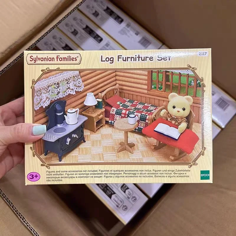Sylvanian familles aveugle porte-clés figurines originales meubles en rondins enfants jouets pour filles jouet fille ternes coffrets cadeaux
