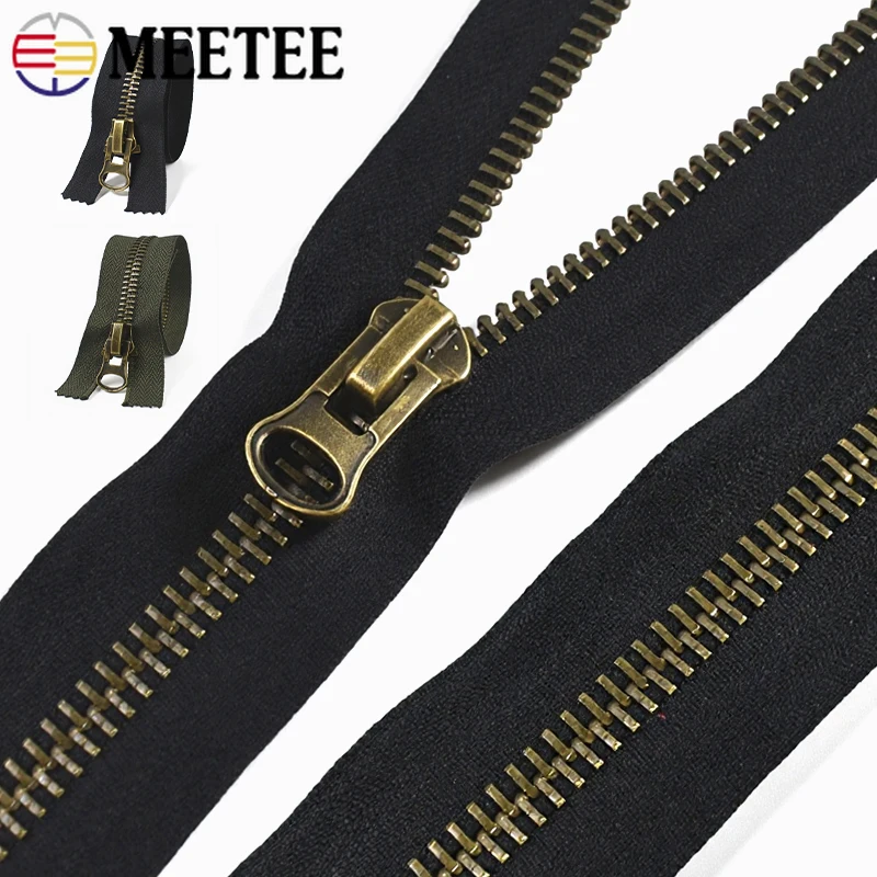 

2Pcs Meetee 8# 12-120cm Close/Open-End Metal Zippers Jacket Down Double Sliders Zipper Backpack Replace Zip Sewing Accesories